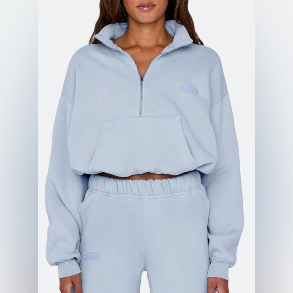 Set Active Quarter Zip Long Sleeve Color Frost Pullover Sz XL